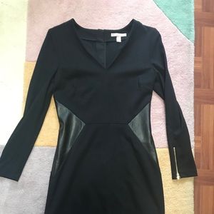 Mid Length Black Moto Dress